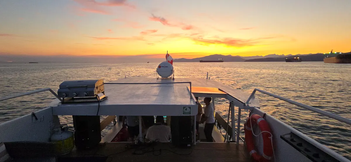 Sunset view from Joy's upper deck