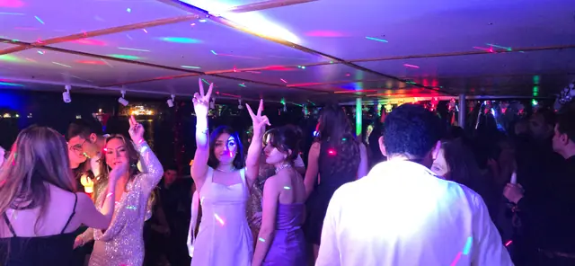 New Year's Eve dance floor aboard the yacht